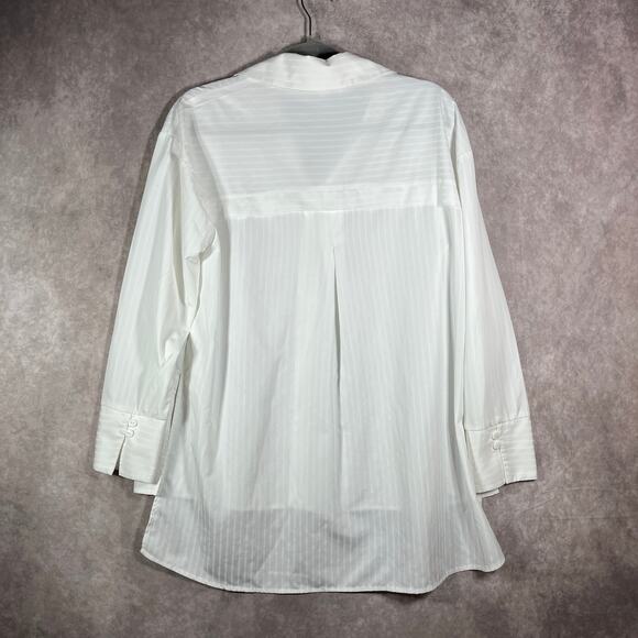 The Fifth Label Blouse Womens Medium White Striped Button Up Casual Travel Work - Picture 4 of 10